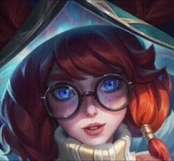 1girls animated aurora bunny_ears glasses kissing league_of_legends looking_at_viewer pov yellow！cat
