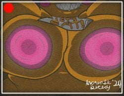 1girls animatronic animatronic_female breasts_against_glass breasts_pressed_on_camera chicken chicken_girl female five_nights_at_freddy's five_nights_at_freddy's_2 increasedicedy robot robot_girl scottgames toy_chica_(fnaf)