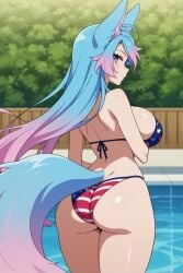 ai_generated american_flag_bikini bikini pool silvervale tagme