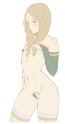 1girls blonde_hair blush eizio emmeryn_(fire_emblem) female fire_emblem fire_emblem_awakening nintendo nipple_pasties nude pasties small_breasts solo