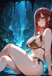 1girls ai_generated animal_print arm_support ass bangs bare_arms bare_legs bare_shoulders bikini bikini_bottom black_bikini black_choker black_swimsuit blush breasts cave choker clavicle cleavage cliff closed_mouth clothing crossed_legs curvaceous curvaceous_female curvaceous_figure curvy curvy_figure day earrings erza_scarlet exhibitionism eyelashes fairy_tail female female female_focus female_only halterneck huge_breasts inviting inviting_to_sex jewelry large_breasts leaning_back legs leopard_print lips long_hair looking_at_viewer miyuai mole nature navel outdoor_nudity outdoor_sex outdoors outside outside_sex partially_submerged plant pool presenting presenting_ass presenting_breasts presenting_hindquarters presenting_self print_bikini red_eyes red_hair rock seductive seductive_look seductive_smile shiny_skin side-tie_bikini_bottom side-tie_clothing side-tie_swimsuit sideboob sidelocks sitting skindentation sky smile solo stomach strap_gap string_bikini swimsuit thick_thighs thighs tree voluptuous voluptuous_female water waterfall wet