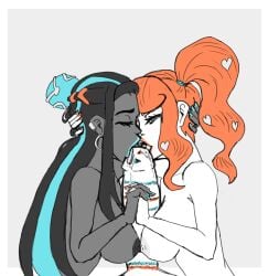 1futa 2girls collaborative_fellatio cynthia_(pokemon) double_fellatio double_paizuri futa_on_female futanari nessa_(pokemon) pokemon sonia_(pokemon) wasp_assn.