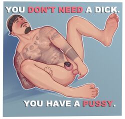 ahe_gao chastity_cage dildo dildo_in_ass erect_nipples faggot feet feet_up gay male male_only muscular puffy_anus romainxxx submissive tattoo