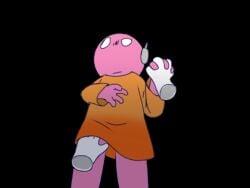 antennae_(anatomy) dubious_consent five_pebbles_(rain_world) hand_holding holding_hands iterator_(rain_world) orange_clothing pink_body questionable_consent rain_world robe shirt_lift