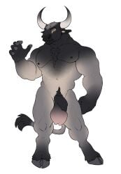 abs absurd_res alpha_channel anatomically_correct anatomically_correct_genitalia animal_genitalia anthro balls biceps big_balls body_hair bovid bovid_horn bovine bovine_horn brahman brahman_cow cattle chest_hair chest_tuft digital_drawing_(artwork) digital_media_(artwork) digitigrade fingers front_view fully_sheathed fur genitals gradient_body hairless_balls happy_trail heavy_balls hi_res hooved_fingers hooves horn huge_balls lemon_testicles male male_only mammal muscular muscular_anthro muscular_male nipples nude nude_anthro nude_male open_hand pecs pink_balls pubes pupils raised_arm red_pupils ronan(darb) sabrecats saggy_balls sheath simple_background solo solo_male tail tail_tuft transparent_background tuft twistedhound uneven_balls yellow_eyes zebu