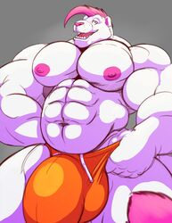 abs anthro clothing feline huge_bulge looking_at_viewer male male_only mammal muscular muscular_male open_mouth pecs siriusdog smile solo standing underwear