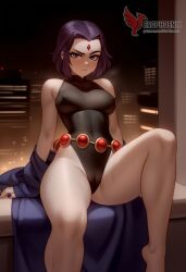 1girls 2d ai_generated ass back big_ass big_breasts dc dc_comics erophoenix female female_focus from_behind full_body jewelry long_hair looking_at_viewer nude pale_skin pale_skinned_female patreon_username pointy_ears purple_eyes purple_hair raven_(dc) short_hair sideboob solo teen_titans thick thick_thighs uncensored