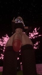 cybernetics fishnets futanari looking_at_viewer looking_down_at_viewer middle_finger vrchat vrchat_avatar vrchat_model