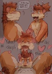 anthro anthro_on_anthro anthro_penetrated anthro_penetrating anthro_penetrating_anthro big_penis bodily_fluids bowserboy101 brother_(lore) brothers_(lore) brown_body brown_fur choi_yuhee choi_yuhyun closed_eyes cum cum_in_mouth cum_inside cumshot deep_throat drooling duo ejaculation fellatio foreskin fur gay gay_male genital_fluids genitals heart_symbol hi_res humanoid_genitalia humanoid_penis incest_(lore) male male/male mammal mustelid musteline open_mouth oral oral_penetration penetration penile penis saliva sex sibling_(lore) true_musteline weasel whiskers xxl_woofia yaoi