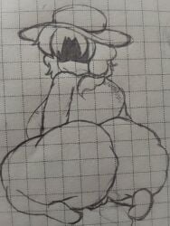 ass big_ass big_breasts bottomless breasts forsaken_(roblox) hat jane_doe_(forsaken) large_ass pussy pussy_juice pussy_juice_drip traditional_media_(artwork) twisted_gal watermark