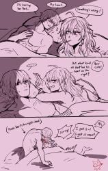 1boy 1girls after_sex artist_logo asian asian_female asian_male bed best_girl best_ship blanket blanket_covering blush blushing blushing_at_partner canon_couple canon_lovers couple couple_(romantic) couple_art couple_focus couple_love covering_body dialogue dialogue_bubble duo duo_focus fanart female female/male fit_male flustered happy happy_couple hugging hugging_partner implied_after_sex intimacy intimate japanese japanese_female japanese_male laying_on_bed laying_together long_hair long_hair_female love lovers loving_couple male male/female on_bed pairing pillows rion_akao romance romantic romantic_ambiance romantic_couple sakamoto_days sensual smoking smoking_cigarette speech_bubble speech_bubbles straight sweat talking talking_to_partner teasing teasing_partner uncolored uzuki_(sakamoto_days) uzurion white_hair white_hair_male wholesome zencelot