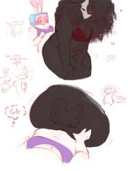 2girls ass ass_focus ass_grab big_ass big_butt black_body black_hair bottomless bra bunny_ears bunny_girl chubby chubby_female curly_hair english_text female female_only folly_(regretevator) half_naked lesbian mask masked_female melanie_(regretevator) no_visible_genitalia object_head regretevator reverse_cowgirl_position roblox_game self_upload simple_background sugarsadness tagme tail text transfem tv_head wagging_tail white_body