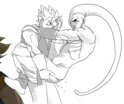 2boys anal blus blush dragon_ball dragon_ball_z gay linisthename looking_at_another majin_buu male_only muscular_male potara_earrings sex super_buu vegito yaoi