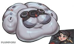 2d 2d_(artwork) 2d_artwork bbw belly blob blush breasts fat fat_ass fat_belly fat_butt fat_female fat_fetish female female_only marvel marvel_rivals massive_ass massive_belly massive_breasts morbidly_obese morbidly_obese_female peni_parker peni_parker_(marvel_rivals) plumpchu tight_clothing tight_fit