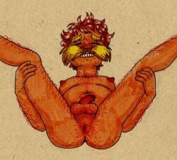 anus clockworkaardvark dr._seuss dr_seuss human illumination_entertainment lorax mammal orange_body orange_fur orange_skin penis the_lorax the_lorax_(film) universal_pictures universal_studios