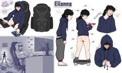 1girls ass bottomless bottomless_female elianna_(misfitrogue242) embarrassed_nude_female exposed_ass female female_only femcel gamer_chair gamer_girl going_commando hairy_pussy hoodie misfitrogue242 no_panties original_character pubic_hair pussy solo sweatpants sweatpants_down tomboy