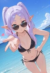 1girls ai_generated beach bikini breasts female frieren owari_wan sousou_no_frieren tagme