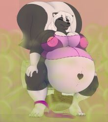 1girls 2015 2d 2d_(artwork) 2d_artwork anthro bbw belly belly_button big_belly black_fur bloated_belly breasts chubby chubby_female claws closed_eyes fart fart_cloud fart_fetish fat fat_female feet female fluffy_tail furry furry_female gassy herro huge_belly hurt jessica_(coaster14) large_breasts mammal mustelid nipples obese obese_female oc original_character overweight overweight_female pain panties panties_down paws pink_panties pooping_in_toilet pushing scat see-through see-through_clothing see-through_top sitting sitting_on_toilet skunk skunk_girl ssbbw stomach_ache straining sweat tail thick_thighs thighs toilet toilet_use white_fur white_hair wide_hips