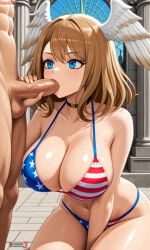 1boy1girl 4th_of_july ai ai-created ai_art ai_generated american_flag_bikini artist_logo artist_name ballsack belly_button big_breasts blowjob blue_eyes bluesky_link breasts brown_hair collar dick eunie_(xenoblade) fellatio female female_focus fourth_of_july headwings high_entia male monolith_soft navel nintendo penis quinzo11 self_upload short_hair sucking sucking_penis veiny_penis xenoblade_(series) xenoblade_chronicles_(series) xenoblade_chronicles_3