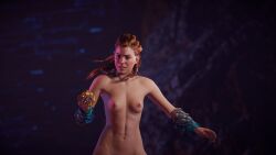1girls 3d aloy faith103 female game_screenshot horizon_zero_dawn nude nude_female nude_mod solo
