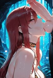 1boy 1girls after_fellatio ai_generated animal_print bangs bare_shoulders bikini black_choker blush breasts choker cleavage clothing cum cum_string curvaceous curvaceous_female curvaceous_figure curvy curvy_figure dripping erection erza_scarlet exhibitionism fairy_tail fellatio female female female_focus hair_between_eyes huge_cock jewelry large_breasts large_penis leopard_print licking licking_penis long_hair looking_at_viewer makeup male medium_breasts miyuai nipples nude oral outdoor_nudity outdoor_sex outdoors outside outside_sex pants penis penis_on_face print_bikini purple_eyes red_hair saliva saliva_trail semen sidelocks solo_focus straight strap_gap sweat swimsuit testicles tongue tongue_out upper_body veins veiny_penis voluptuous voluptuous_female wet