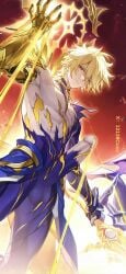 1boy blonde_hair hard_cock honkai:_star_rail hoyoverse male male_focus male_only mihoyo phainon_(honkai:_star_rail) solo_male yaoi