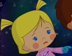blue_eyes blue_gloves blush chloe's_closet chloe_(chloe's_closet) eyelashes fully_clothed low_effort pink_clothing screenshot short_hair spacesuit twintails yellow_hair