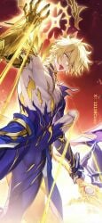 1boy ahe_gao ahe_gao ahegao_face blonde_hair hard_cock honkai:_star_rail hoyoverse male male_focus male_only mihoyo phainon_(honkai:_star_rail) solo_male yaoi