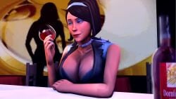 3d big_breasts cleavage eyeshadow huge_breasts leon-azis milf older_female punk scout's_mother sfm source_filmmaker spiked_collar team_fortress_2 wine