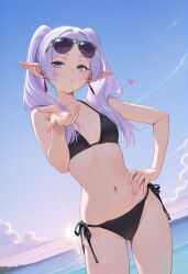1girls ai_generated beach bikini breasts female frieren owari_wan sousou_no_frieren tagme