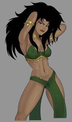 1girls absurdly_long_hair alternate_costume alternate_outfit arm_band arm_bands arms_up belly_button belly_dancer belly_dancer_outfit big_breasts birds_of_prey black_eyes black_hair black_pubic_hair bra breasts busty cheshire dc dc_comics erect_nipples erect_nipples_under_clothes female female_only game_cg green_arrow_(series) green_bra green_loincloth hairy_pussy hand_in_hair hands_in_hair hands_up harem_outfit human jade_nguyen large_breasts loincloth loincloth_aside long_hair midriff navel nipples nipples_visible_through_clothing pinup pubic_hair smile smiling smirk smirking solo standing stomach sunsetriders7 supervillain thighs young_justice young_justice_(cartoon)