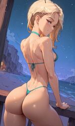 1girls ai_generated american_flag_bikini ass big_ass big_breasts bikini bra female gwen_stacy hairy_male light-skinned_female light_skin male nerd new_york nude_female popular sexy_body spider-gwen spider-man:_across_the_spider-verse spider-man_(series) spiderman vagina younger_female