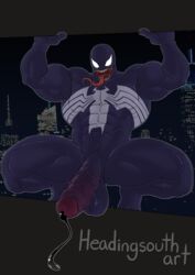 1boy abs bara cum headingsouth huge_penis humanoid male male_only marvel muscular nude penis solo spider-man_(series) testicles venom venom_(marvel)