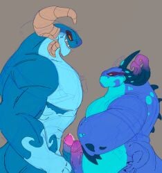 anthro ass big_butt blush bodily_fluids cum dick_touching dragon dragon_city duo erection face_to_face genital_fluids genitals hi_res high_cloaked_critical_dragon high_severed_extractor_dragon horn humanoid isarodriguezz male male/male mastectomy_scar muscular muscular_male mythological_creature mythological_scalie mythology nude overweight overweight_anthro overweight_male penis precum scalie scar simple_background size_difference socialpoint teasing tips_touching