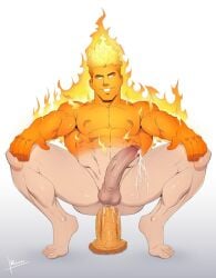 big_dildo blonde_hair blonde_hair_male blonde_male cum cumming cumming_while_penetrated dildo dildo_in_ass gay human_torch human_torch_(marvel_rivals) johnny_storm male marvel marvel_rivals reiner55 solo solo_focus solo_male