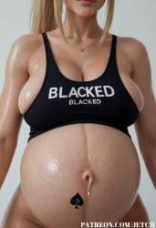 ai_generated big_breasts blacked blacked_clothing blonde_female blonde_hair blonde_hair hanging_breasts huge_breasts interracial jetch light-skinned_female massive_breasts metroid oiled oiled_skin pale-skinned_female pregnant pregnant_belly pregnant_female qos qos_clothing qos_tattoo queen_of_spades queen_of_spades_symbol queen_of_spades_tattoo sagging_breasts samus_aran white_skin zero_suit_samus