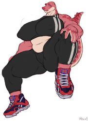 anthro big_breasts breasts crocodile female female_focus female_only furry huge_ass huge_breasts martha_(roly) milf muscular_female original original_character roly scalie shoes thick_thighs thighs yoga_pants