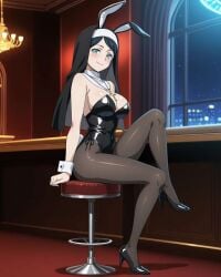 ai_generated black_clover breasts bunnysuit cleavage full_body high_heels lily_aquaria nun playboy_bunny ponchoman