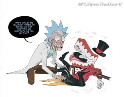 caine caine_(tadc) caine_(the_amazing_digital_circus) denture dentures glitch_productions gooseworx rick_and_morty rick_sanchez ringmaster tadc the_amazing_digital_circus