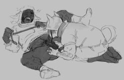 animal_hood arm_hair balls beard blowjob blush blush_lines blushing_profusely cock demoman_(team_fortress_2) dick erection eyepatch fellatio gay gay_blowjob gay_male gay_sex hairy hairy_male hands_out kigurumi leg_hair male male_only oral oral_sex penis pleasure_face pubic_hair soldier_(team_fortress_2) team_fortress_2 weinerrwizard yaoi