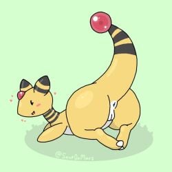 1:1 female genitals looking_at_viewer lying nintendo presenting_hindquarters smiling_at_viewer solo video_games