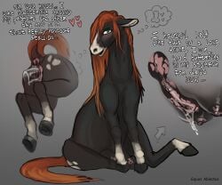 animal_dildo animal_genitalia animal_sex_toy animal_vulva anus aroused bodily_fluids breasts dialogue dildo english_text equid equine equine_anus equine_dildo equine_genitalia equine_vulva equus_abiectus equusie female feral genital_fluids genitals heart_symbol hi_res hooves horse mammal multiple_poses penetration pose puffy_anus raised_tail sex_toy sitting solo tail talking_feral talking_to_viewer teats text vaginal vaginal_fluids vaginal_penetration vulva