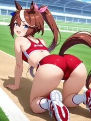 1girls ai_generated anus ass bad_anatomy pussy tokai_teio_(umamusume) umamusume