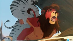 ahe_gao ahegao ahegao_face anal_sex anhes anhesart anthro black_fur black_mane brown_fur disney equine equine_penis gay_sex green_eyes holding_arms_back kovu kovu_(the_lion_king) lion male/male mane muscular muscular_anthro muscular_male penetration striped_body the_lion_king the_lion_king_ii:_simba's_pride white_fur yellow_sclera zebra