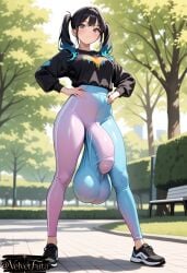 1futa 1futanari ai_generated big_balls big_breasts big_penis bulge bulge_through_clothing flaccid flaccid_penis front_view full_body futa_is_bigger futa_only futadom futanari huge_balls huge_cock hyper_balls hyper_penis large_balls large_penis long_penis massive_penis saggy_balls tight_clothing