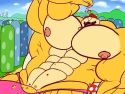 abs biceps bowser male mario_(series) muscles muscular muscular_arms muscular_male nintendo pecs