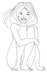 barefoot black_and_white covered_breasts feet female female_only legs madelyne_pryor marvel marvel_comics monochrome mutant_(marvel) nude nude_female pookie pussy pussy_peek smile smiling solo solo_female thighs x-men