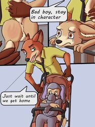 anus balls canine clothed clothing colrblnd_(artist) comic crying disney domination fennec finnick fox male male_only mammal nick_wilde spanking tears zootopia