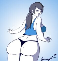 1girls animated anus ass ass_grab big_breasts breasts butt_focus cleavage dat_ass female female_only huge_ass large_breasts looking_at_viewer looking_back nintendo pussy_peek scruffmuhgruff solo wii_fit wii_fit_trainer