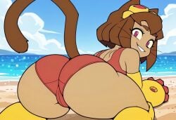 ai_generated ass ass_bigger_than_head ass_focus furryainudes gameoverse glitch_productions huge_ass kit_(gameoverse) looking_at_viewer looking_back smiling smiling_at_viewer